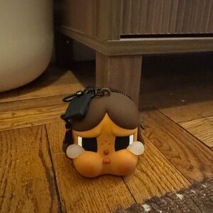 Cry Baby - AirPods case Cute Silicone Crying Face Keychain - Brown & Peach